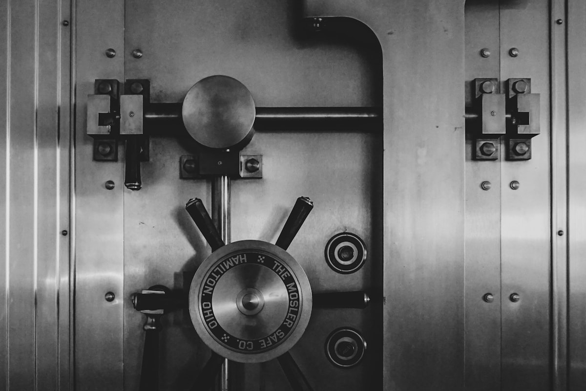 Bank vault door representing savings accounts