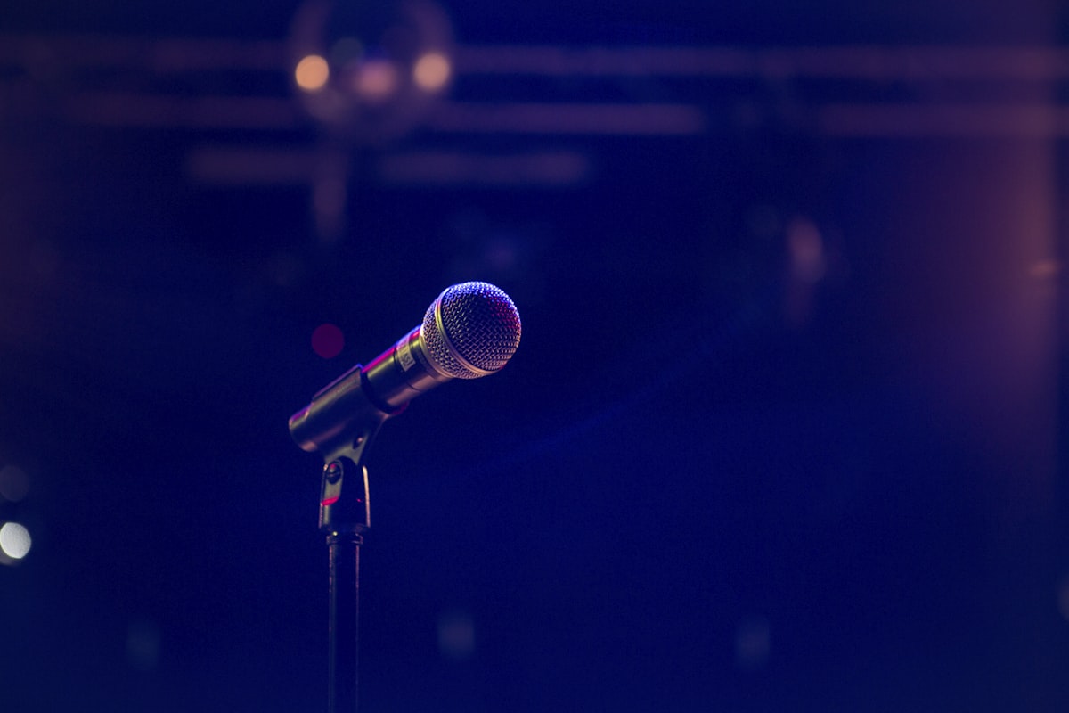 Microphone on stage for public speaking