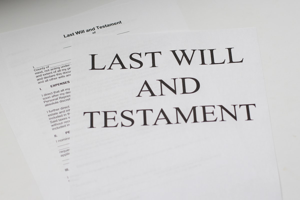 Last will and testament legal document