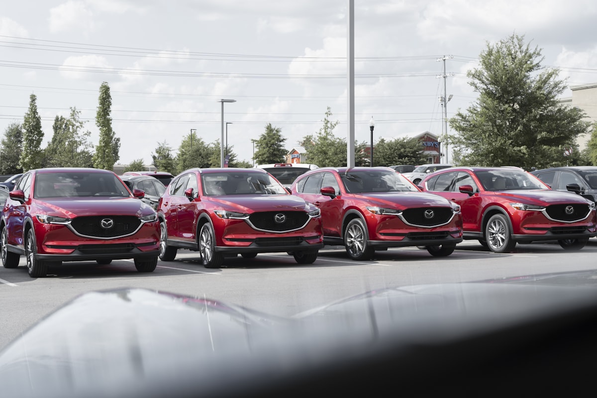 Cars at a dealership lot for purchase