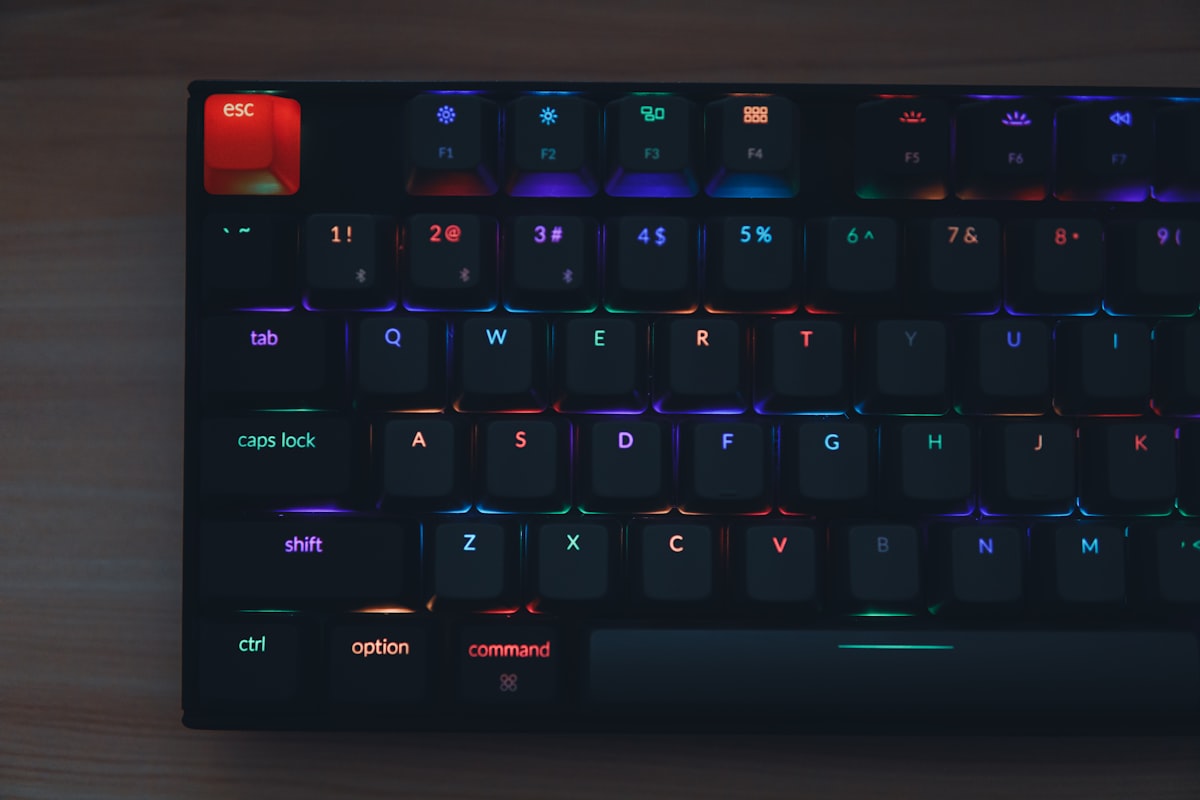 Mechanical keyboard with colorful backlit keys