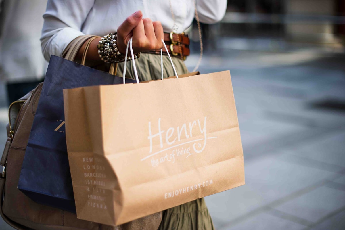 Shopping bags representing consumer purchase rights