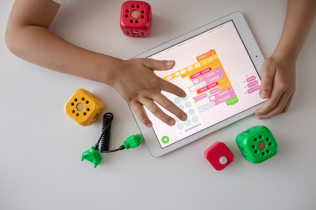 Tablet showing online education platform