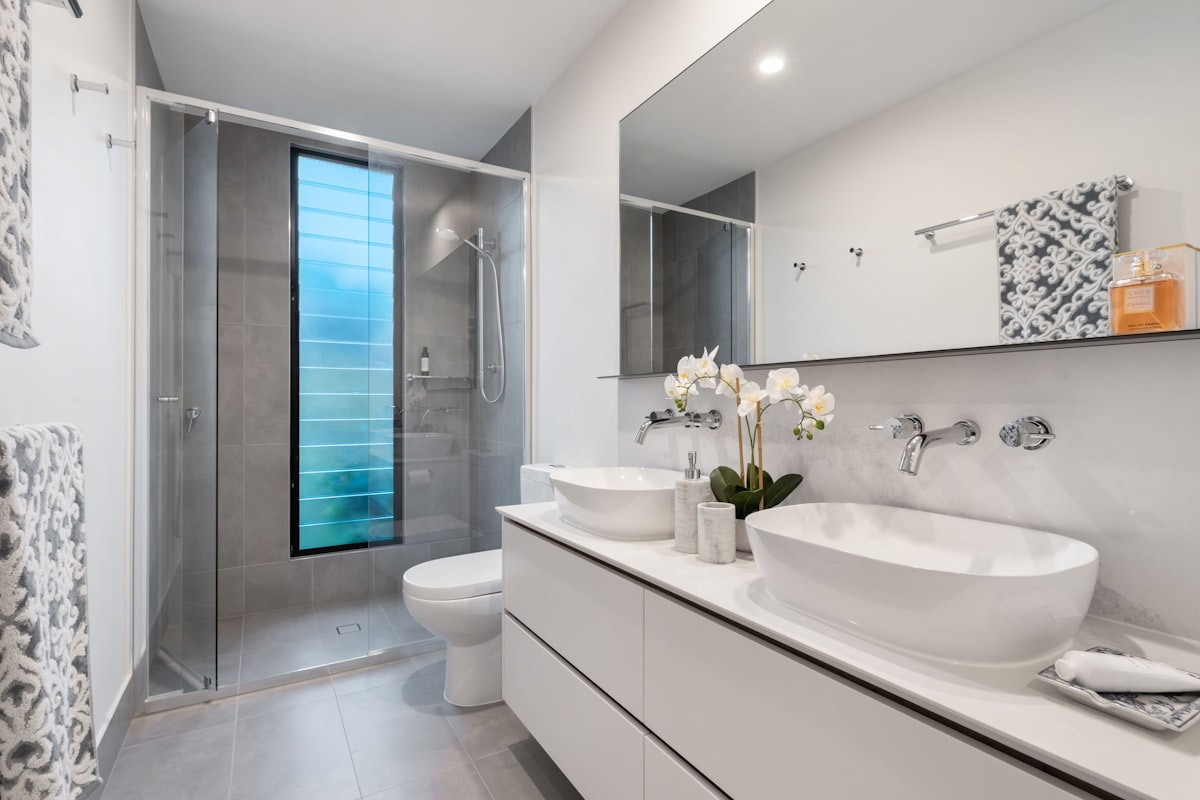 Modern bathroom after budget renovation